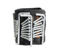 Strong Magnetic Wristband with 15 magnets | Cool Gadgets & Professional Tool for Men | Adjustable Wrist Belt Belt Holds Screws, Nails, Drill Bits, Bulls | Durable Worksite Organizer(Black)