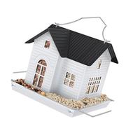 Strong Outdoor Bird Supplier 2 Compartments Extended Rest Rustproof Metal Building Solar LED Light Function Outdoor Bird Supplier with LED