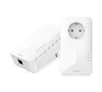 STRONG - Powerline 1000 Duo Wi-Fi EU - Adattatore Powerline 1000 + Wi-Fi 1200 Mbps - Internet Veloce - Presa Passante Schuko - Portata di 300m - Per Tutti i Modem/Router - Hotspot + Ethernet - Bianco