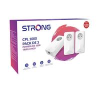 STRONG - Powerline 1000 Kit - Tre prese CPL - Kit CPL - 1000 Mbps - Compatibile con qualsiasi scatola/router - 1 porta Ethernet + presa filtro - Installazione rapida - Accesso Internet ad alta
