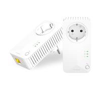 STRONG - Powerline 600 Duo EU Set - 2 adattatori Powerline 600 Mbps - Accesso rapido a Internet - Presa di corrente integrata - Portata di 300 m - Per tutti i router - Connessione LAN - Facile