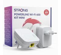 STRONG - Powerline 600 Duo Mini - 2 Adattatori 600 Mbps - Accesso a Internet ad Alta Velocità - Portata di 300m - Compatibile con Tutti i Modem/Router - Ethernet - Installazione Plug & Play - Bianco