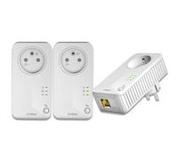 STRONG - Powerline 600 Kit - Trio prese CPL - Set CPL - 600Mbps - Compatibile con qualsiasi scatola/router - 1 porta Ethernet + presa filtro - Installazione rapida - Accesso Internet ad alta velocità