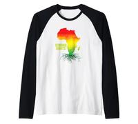 Strong Roots Paese Continente Africa Mappa Maglia con Maniche Raglan