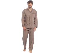 Strong Souls - Pigiama tradizionale da uomo, 2 pezzi, Caff, XL