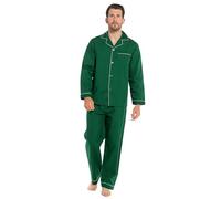 Strong Souls - Pigiama tradizionale da uomo, 2 pezzi, Verde smeraldo, XXL