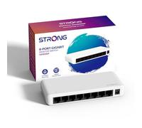 STRONG Switch Ethernet Gigabit a 8 Porte, 10/100/1000 Mbps | Plug & Play, Design Senza Ventola, Installazione da Scrivania o a Parete, Bianco, SW8000P
