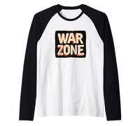 Strong War Zone Statement Costume per Gli Amanti del Campo di Battaglia Maglia con Maniche Raglan