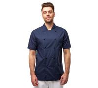 strongAnt easyMove - Giacca da cucina da uomo, a maniche corte, con bottoni a sfera, slim fit, uniforme da cucina, giacca da fornaio, S