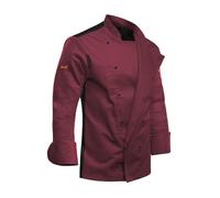 strongAnt Giacca da Cuoco Uomo con Schiena Elasticizzata EasyClean, Moderna, a Maniche Lunghe e Bottoni a Sfera Slim Fit Bordo, XL