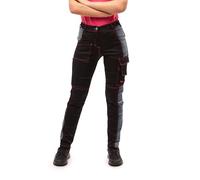 strongAnt Pantaloni da Lavoro Donna Powerstretch - Nero-Grigio, Taglia 44