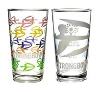Strongbow, 2 bicchieri da sidro, 2 diversi motivi, bicchieri da 56 cl, per birra Mancave Lager Roxley