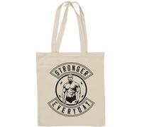 Stronger Everyday - Borsa tote in cotone naturale, colore: Bianco