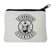 Stronger Everyday - Portamonete in neoprene, 10 x 11 cm, colore: Bianco