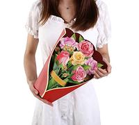 STRONGER Paper Pop Up Cards - 12 inch Life Sized Forever Rose Flowers Bouquet 3D Popup Greeting with Note Card and Envelope for Mother's Day Gift,Anniversary, Birthday, Love, Valentine