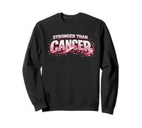 Stronger Than Cancer con Nastro Rosa per Il Cancro al Seno Felpa