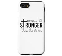 Stronger Than the Storm Faith Bible Verse Sign Inspirational Custodia per iPhone SE (2020) / 7 / 8