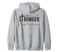 Stronger Than the Storm Faith Bible Verse Sign Inspirational Felpa con Cappuccio