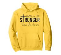 Stronger Than the Storm Faith Bible Verse Sign Inspirational Felpa con Cappuccio