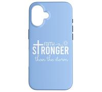 Stronger Than the Storm Faith Sign Bible Verse Inspirational Custodia per iPhone 16