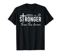 Stronger Than the Storm Faith Sign Bible Verse Inspirational Maglietta