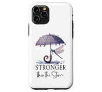 Stronger Than the Storm Psalm 93 Christian Purple Dragonfly Custodia per iPhone 11 Pro