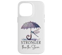 Stronger Than the Storm Psalm 93 Christian Purple Dragonfly Custodia per iPhone 14 Pro Max