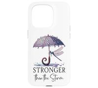 Stronger Than the Storm Psalm 93 Christian Purple Dragonfly Custodia per iPhone 15 Pro