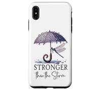 Stronger Than the Storm Psalm 93 Christian Purple Dragonfly Custodia per iPhone XS Max