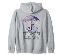 Stronger Than the Storm Psalm 93 Christian Purple Dragonfly Felpa con Cappuccio