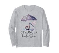 Stronger Than the Storm Psalm 93 Christian Purple Dragonfly Maglia a Manica