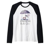 Stronger Than the Storm Psalm 93 Christian Purple Dragonfly Maglia con Maniche Raglan