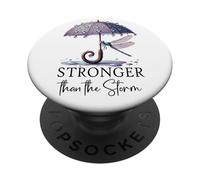 Stronger Than the Storm Psalm 93 Christian Purple Dragonfly PopSockets PopGrip Adesivo