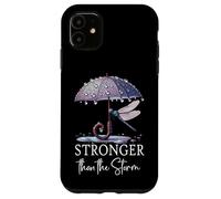Stronger Than the Storm Psalm 93 Purple Dragonfly Christian Custodia per iPhone 11