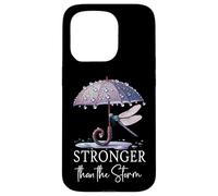 Stronger Than the Storm Psalm 93 Purple Dragonfly Christian Custodia per iPhone 15 Pro