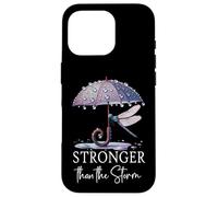 Stronger Than the Storm Psalm 93 Purple Dragonfly Christian Custodia per iPhone 16 Pro