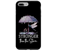Stronger Than the Storm Psalm 93 Purple Dragonfly Christian Custodia per iPhone 7 Plus/8 Plus