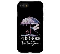 Stronger Than the Storm Psalm 93 Purple Dragonfly Christian Custodia per iPhone SE (2020) / 7 / 8