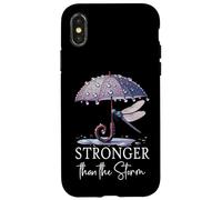 Stronger Than the Storm Psalm 93 Purple Dragonfly Christian Custodia per iPhone X/XS