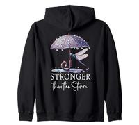 Stronger Than the Storm Psalm 93 Purple Dragonfly Christian Felpa con Cappuccio