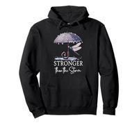 Stronger Than the Storm Psalm 93 Purple Dragonfly Christian Felpa con Cappuccio