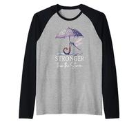 Stronger Than the Storm Psalm 93 Purple Dragonfly Christian Maglia con Maniche Raglan