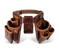 STRONGLAD Cintura portautensili da carpentiere, cintura per attrezzi da falegname, da uomo, 21 tasche, in pelle pieno fiore conciata all'olio, T800