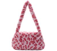 Stronrive Borsa a Tracolla in Pelliccia Sintetica da Donna - Borsa a Mano in Peluche Portafoglio con Pochette con Stampa di Mucca Leopardata - Borse a Mano morbide con Motivo zebrato Leopardato Hot