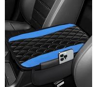 StRoux Copri Bracciolo Auto per VW Ti-guan R-Line 2017-2022, Universale Pelle Console Centrale Cuscino per Bracciolo Poggia Confortevoli Impermeabile con 2 Tasca Portaoggetti,Blue