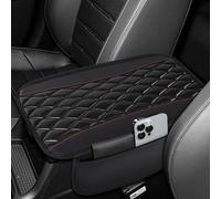 StRoux Copri Bracciolo Auto per VW Ti-guan R-Line 2017-2022, Universale Pelle Console Centrale Cuscino per Bracciolo Poggia Confortevoli Impermeabile con 2 Tasca Portaoggetti,Black