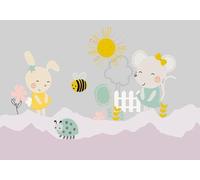 STROXTH WALLPAPER Carta da Parati 250cmx175cm Bambini Cartoni Animati Animali Conigli Api Camera Della Principessa 3D Soggiorno Camera da Letto Murale