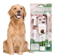 Strturatura Da Denti E Dentifricio Per Cani - Kit Di Cura Orale Per Animali Domestici | Spazzolino Da Denti A 3 Teste Con Estratti Di Piante Naturali Commestibili Dentifricio, Respiro Fresco E Igiene