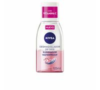 NIVEA Detergente per occhi illuminante Waterproof (1 x 125 ml) struccante per contorno occhi impermeabile detergente viso energizzante formula bifasica con vitamina C