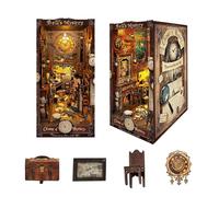 STRUCWOOD Book Nook Kit - Set fermalibri in legno 3D con agenzia investigativa, un regalo fai da te perfetto per adulti e ragazzi, viene fornito con luci LED per un incantevole display